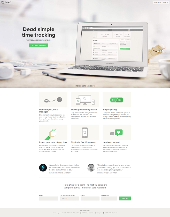 Ding – Time tracking...