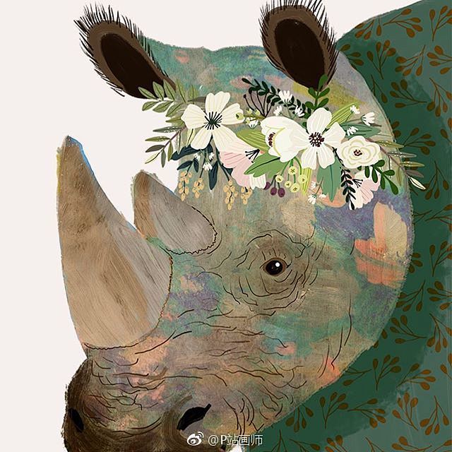 可爱动物绘画作品~来自插画师 miach...