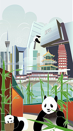 不冻冰糕采集到成都景点插画
