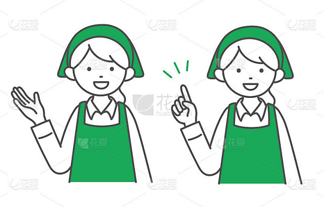 超市女店员上身插图(引导/指点)