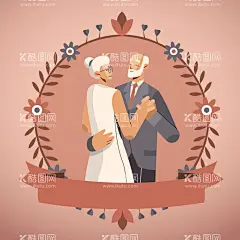 金婚纪念日  - 源文件下载【酷图网】金婚纪念日,爷爷奶奶,外公外婆,爱情,浪漫,卡通人物