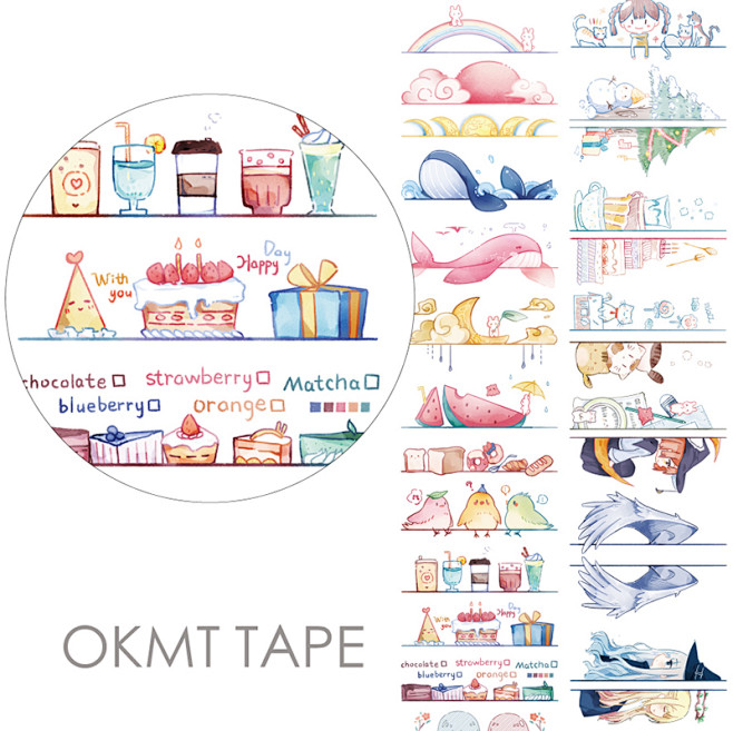 OKMT新七天和纸胶带原创手帐小边框装饰...