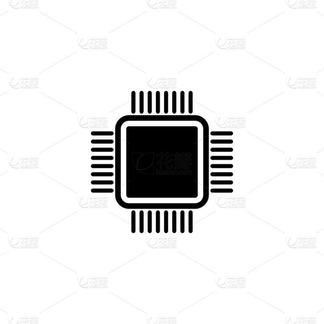 Cpu 的图标。计算机处理器芯片。矢量图.