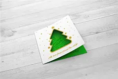 镂空设计圣诞节新年贺卡样机模板 Christmas New Year Card Mock-Up