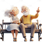 重阳节通用软3D人物组合元素素材