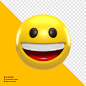 PSD 3d happy emoji for compositing