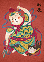 新年就到了，祝大家新年快乐！猫与婵艺术工作室为新年创作了一组门神插画，哎哟，应该是叫萌神才对！原型是中国民间神话的神荼和郁垒二位爷，虽然萌，但也有威武的身姿，还带两宠物！