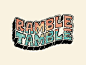 Ramble Tamble 3d 类型乐队刻字乐队标志立体手绘手绘刻字恐怖插图刻字密歇根音乐标志日出冲浪冲浪乐队 tiki 热带排版复古波浪波浪