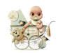 BABY CARD : Personal project I did for a friend's new baby arrival.