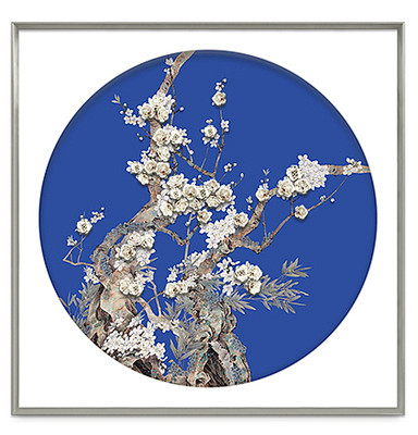 新中式客厅装饰画玄关挂画实物画立体画样板房壁画餐厅设计师桃花淘宝