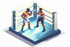 扁平风体育场运动操场插画