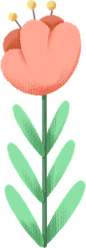 儿童节幼儿插画-红色花