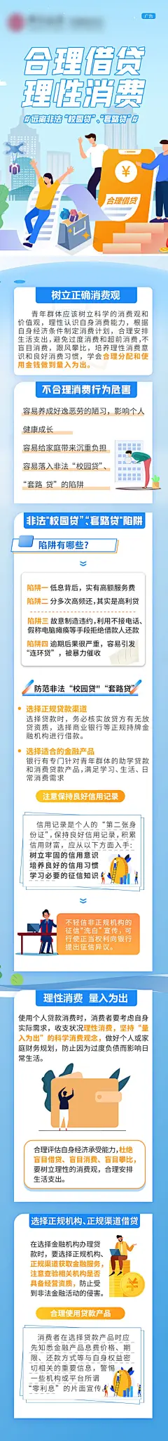 合理借贷理性消费长图海报