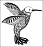 Hummingbird Zentangle by PRaile, via Flickr- would go nice with a flower on the side or it pointing down over a flower. love this as a base
