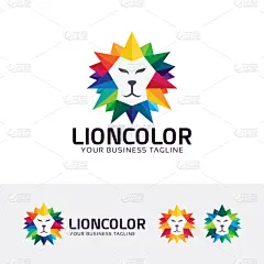 狮子,品牌名称,式样,彩色图片,几何形状,野生动物,哺乳纲,动物,绘制