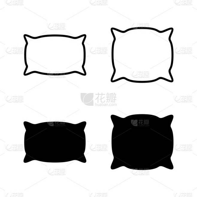 枕头图标矢量。枕头的标志和符号。舒适的绒...