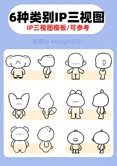 6⃣种IP三视图模版/现抄（及时保存）