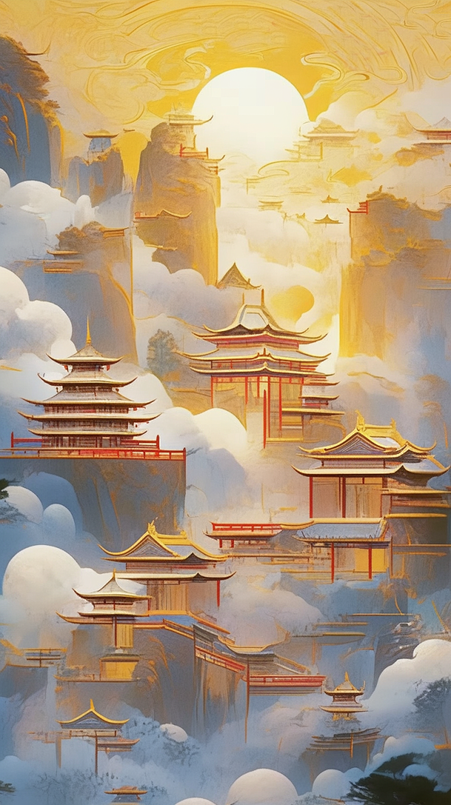 千库网_金奢金色国潮宫阙金色宫殿建筑_插...