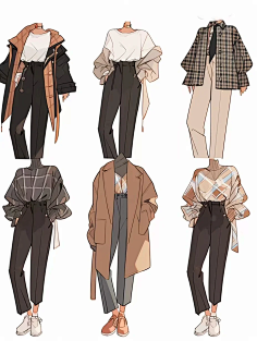 现代服装-花瓣网|陪你做生活的设计师 | 美拉德风系列！服装设计灵感穿搭