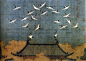 Auspicious Cranes (1112) inks on silk.    Huizong of Song (1082–1135)    Liaoning Provincial Museum: 