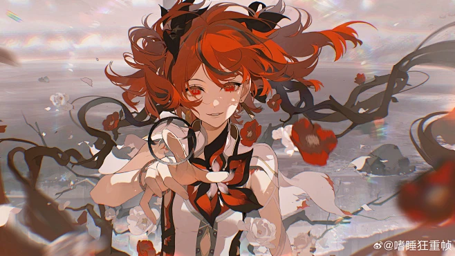鸣潮 椿 红发-花瓣网