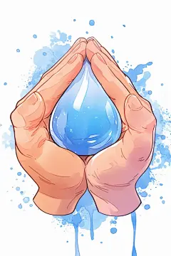 节水护水插画元素