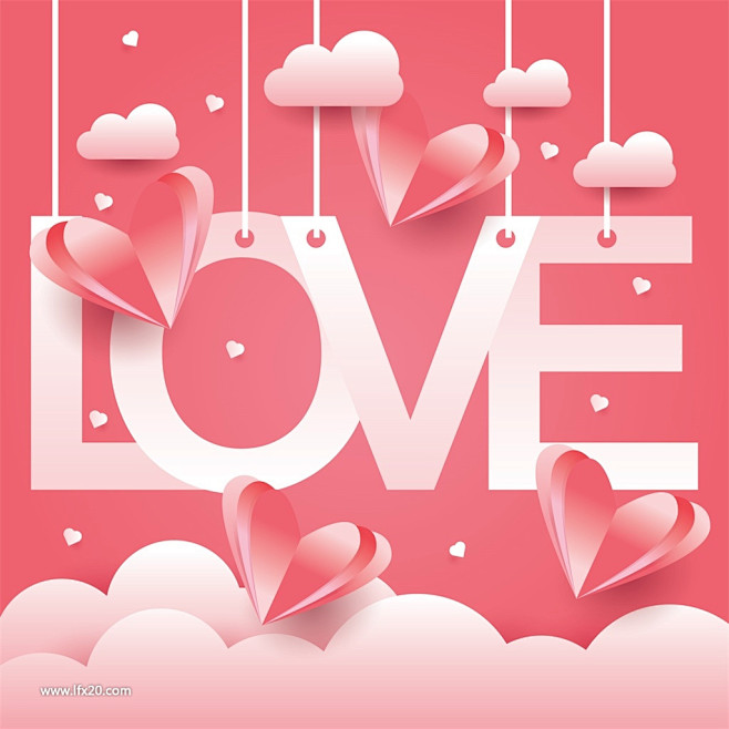 LOVE心形剪纸