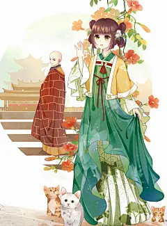 意林小小姐-丨无轩丨丨_古风,少女,内插_涂鸦王国插画