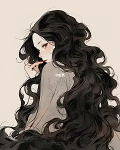 魅惑的长发｜创意人像插画尝试【附咒语】