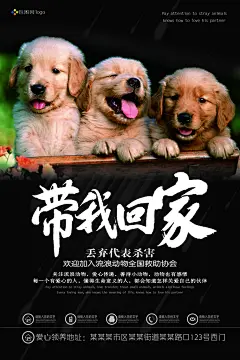 插图高级感大气黑简约公益宣传海报