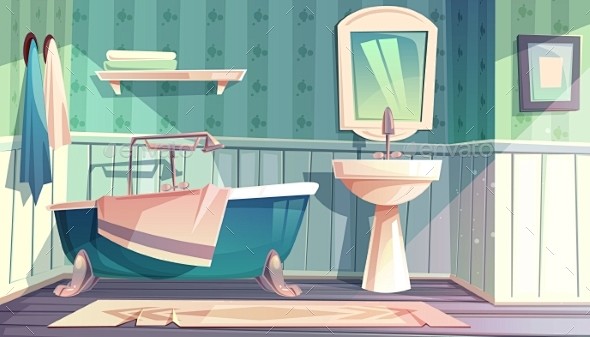 浴室矢量普罗旺斯古典风格的室内,杂项矢量bathroom vector provence