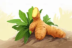 新鲜生姜手绘植物插画下载_PNG格式_编号170896388458560-致图网