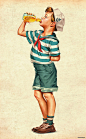 BILZ & PAP饮料二战怀旧版儿童插画宣传广告 [7P].jpg _插画采下来 #率叶插件，让花瓣网更好用#