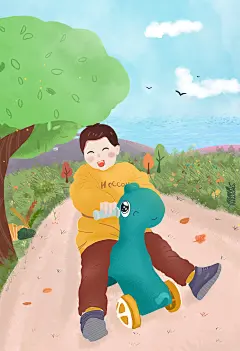 春游 小孩子 春天插画 休闲 春游插画 旅游 夏天 绿色