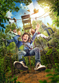 Go Ape! : Key Art for the Go Ape! site at Chessington World of Adventures theme park in the UK.#GoApe #Chessington #adventure #outdoor 