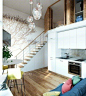 【LOFT】一组小而美的LOFT单身公寓，以木质家具打底，很温馨舒适。 ​​​​