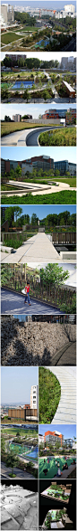 Jardin Serge GainsbourgⅠ。这个位于繁忙交通枢纽之上的花园于2011年开放。花园内部允许人行和自行车通行，其外部未影响周围原有的交通，且避开交通噪音等不利影响。这个环保的花园具有雨水收集的功能，植物按照路径布置。宽广平滑的线性人行道成为有效的流通路径。