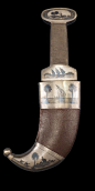 Southern Iraq Silver Niello Jambiya Dagger - Arms And Antiques : An uncommon dagger, this Southern Iraqi made dagger is of a rather classic form but displays a few idiosyncratic elements.  The form overall is of an Arabian peninsula jambiya, but the heavy