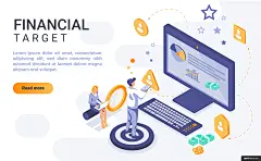 网站 平面 金融 银行 经济 现场 智能应用智能科技插画绘画