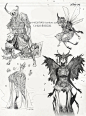人物怪物怪兽机甲画师手稿素描线稿 游戏美术参考素材-淘宝网