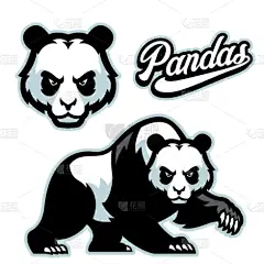 熊猫,吉祥物,动物头,东方人,可爱的,力量,骄傲,自然,图像,进攻