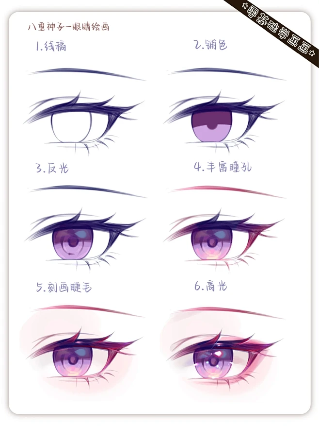 零基础眼睛教程|原神二次元眼睛绘画合集～