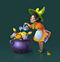 Character Game Art game ui ghost Halloween Holiday ILLUSTRATION  mobile games witch cartoon