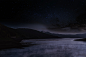 湖, 水, 星星, 星空, 多雾路段, 蒸汽, 夜晚, 黑暗的, 户外, 荒野