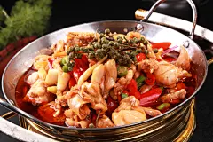 高清美食菜谱干锅牛蛙田鸡JPG图片