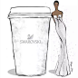 【澳大利亚时装插画家Megan Hess笔下的咖啡女郎】—— 精美的施华洛世奇 SWAROVSKI，礼服长裙都像水晶一般闪耀。