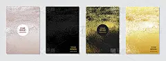 封面设计。现代豪华背景，金色grunge纹理，垂直模板。几何三维闪光图案。