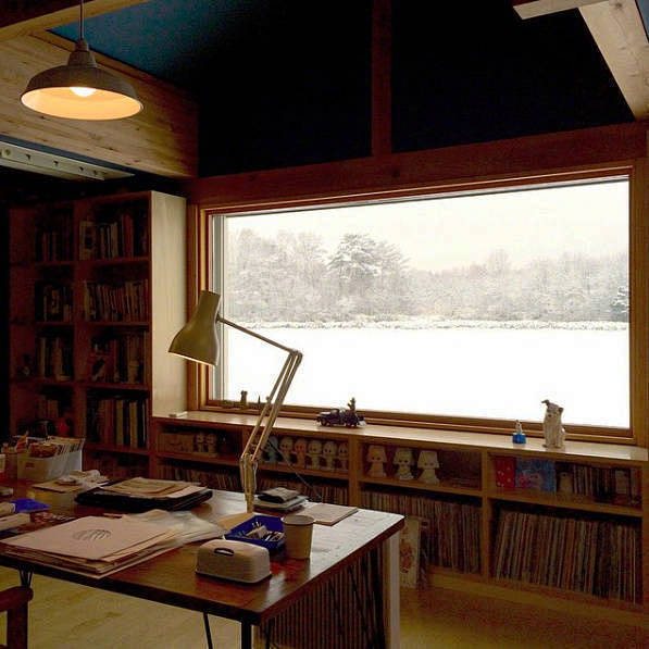 #遇见艺术#  奈良美智工作室的四季窗景...