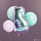 #c4d# #cinema 4d# #字体设计#  越来越多的设计师用c4d给字母赋予新生命(1)，来自Ana Porta ​​​​