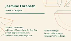 Interior Designer Personal Contact Information Business Card